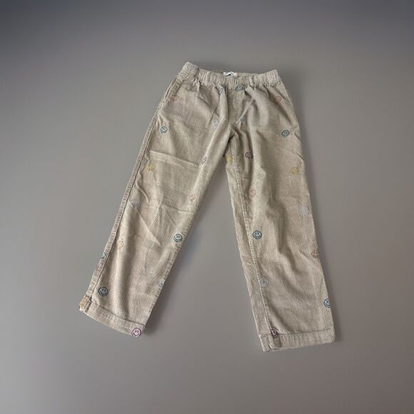 Urban Outfitters Corduroy Smiley Face Baggy Pull on Pants Unisex Small Beige - Picture 1 of 10